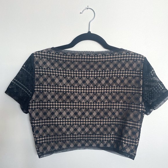 BCBG MaxAzria Black Lace Skirt & Crop Top Set - Picture 3 of 8